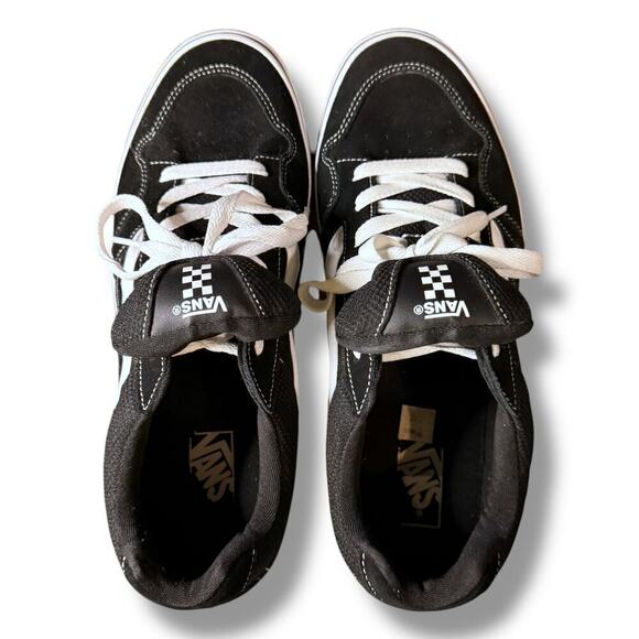 Vans Caldrone Shoes Mens Black Suede White Trim Lace Up Skate Sneakers Sz 12 main image 6